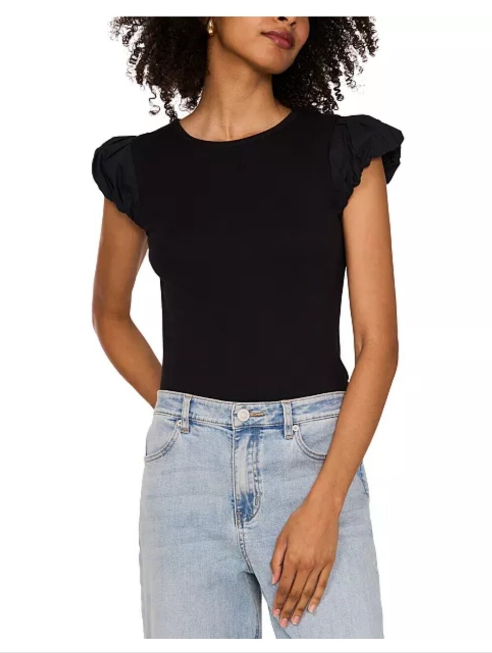 1. State Navy Tulip  Cap Sleeve Tee